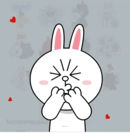 Animated bunny with hearts, from our shared memories